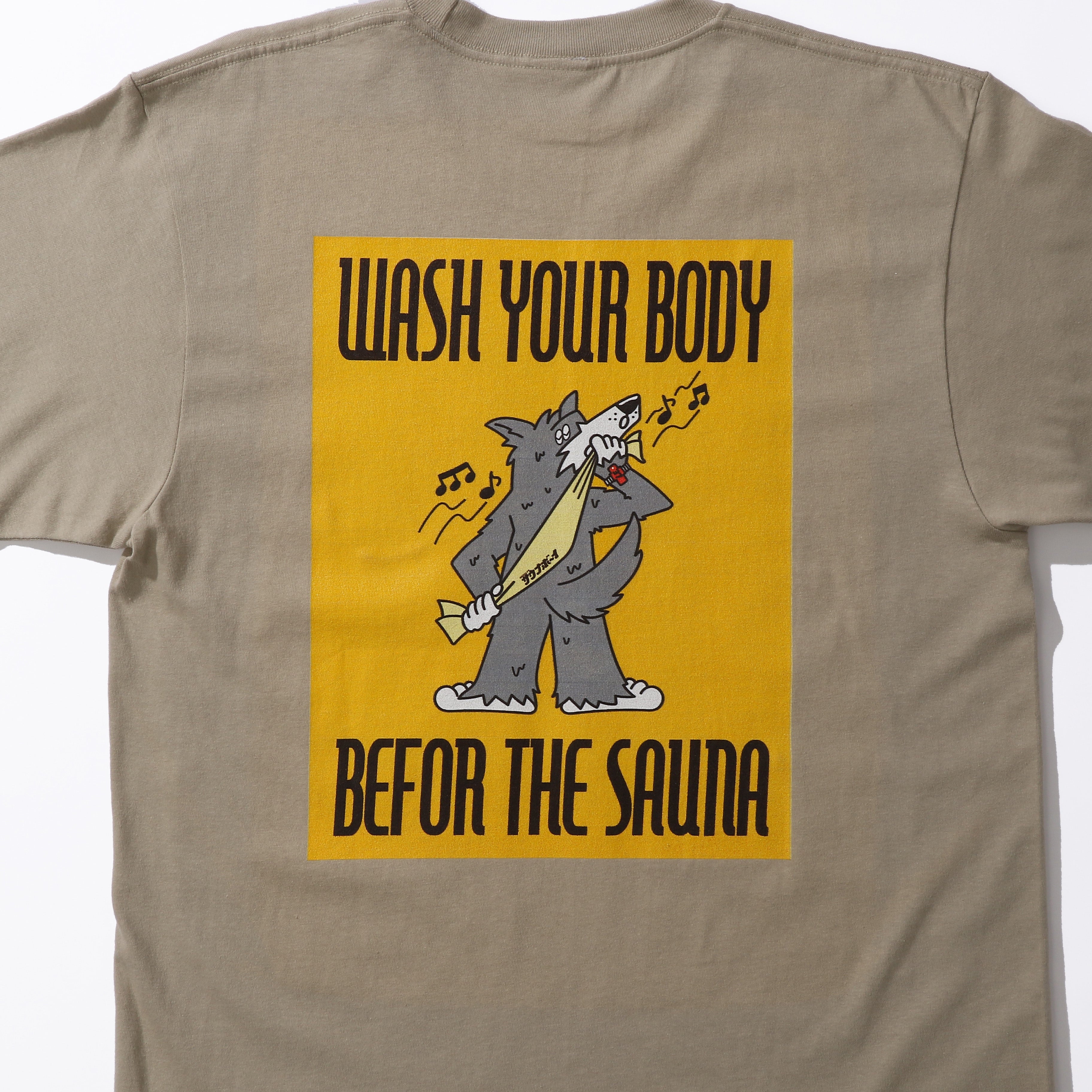 サウナオオカミ WASH YOUR BODY 半袖Tシャツ