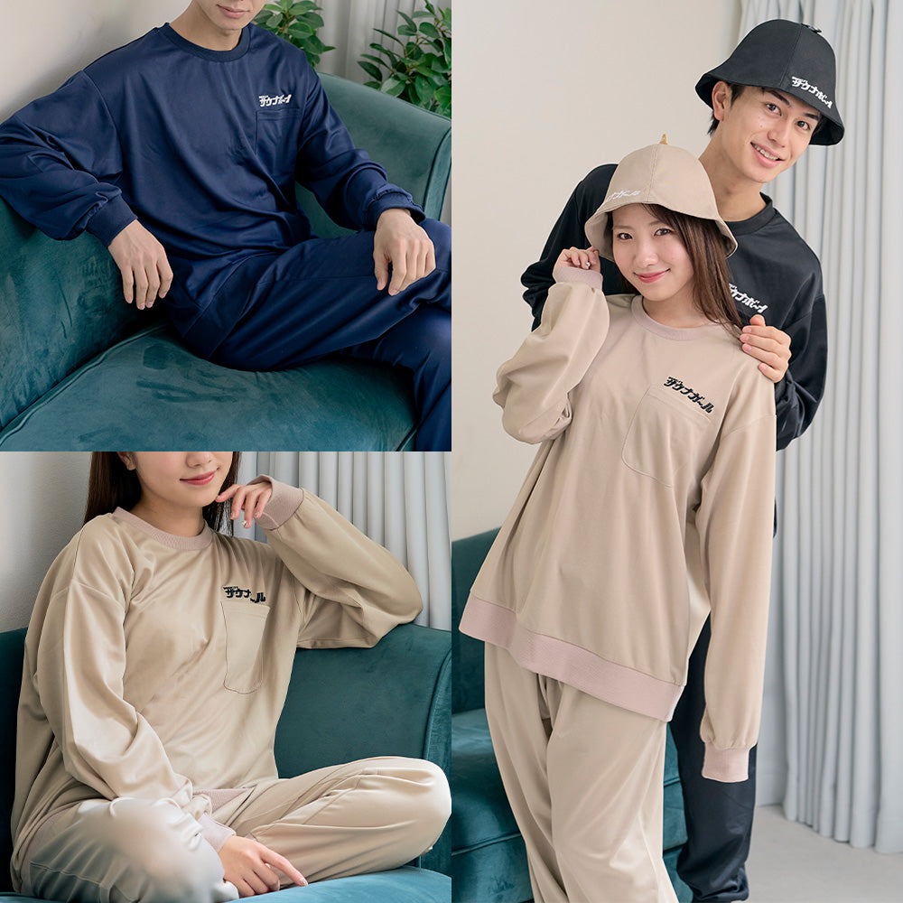 ロッカーキー「半袖短パンスウェットセットアップ」ハブアナイスサウナ